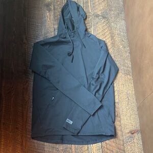 Men's Black Performance Hooded Pullover Jacket
